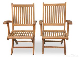 Teak Rockport Chair with Arms - PAIR