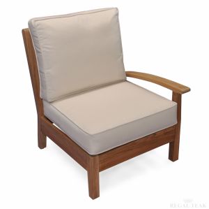 Teak Deep Seating Sectional LEFT Unit w cushion
