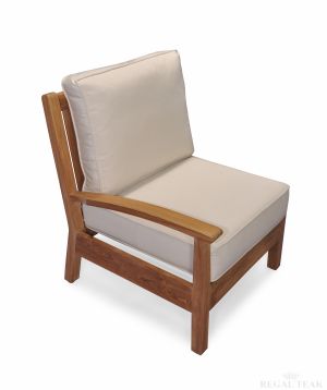 Teak Deep Seating Sectional RIGHT unit w Cushion