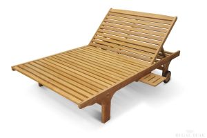 Teak Double Chaise Lounge