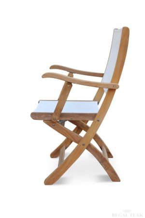Teak Folding Chair Providence Collection - White Sling