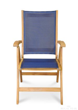 Teak Reclining Chair NAVY Sling Seat