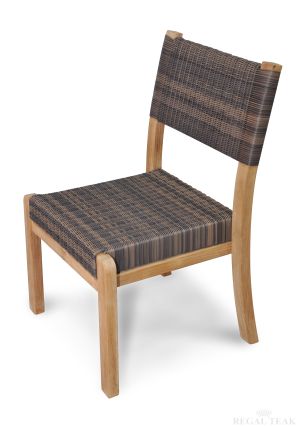 Teak and Wicker Stacking Side Chair Westport Harbor