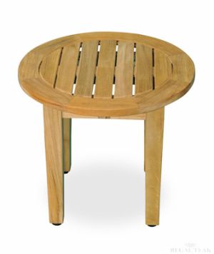 Teak Round End Table 18.5in  Dia
