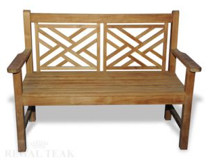 Teak Chippendale Bench 4 Ft