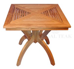 Teak Pedestal Table 31in Sq