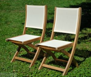 Teak Providence chair no arm Cream