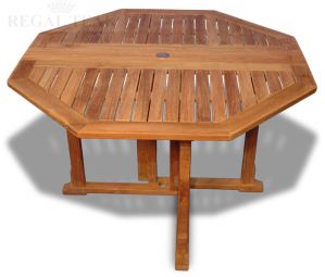 Teak Octagon Collapsible Table 48in