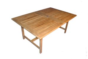 Teak Large  Rectangular Extension Table 2 Leaves