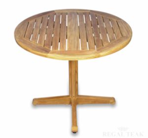 Teak Dining Table Round Pedestal 36in Dia