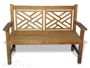 Teak Chippendale Bench 4 Ft