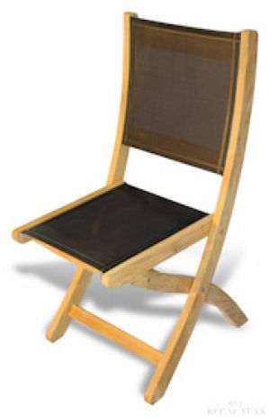 Teak Folding Chair Providence Black Sling without arms