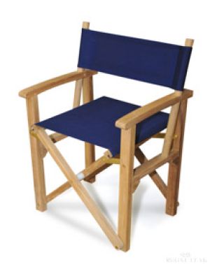 Teak Directors Chair Navy Sunbrella Fabric