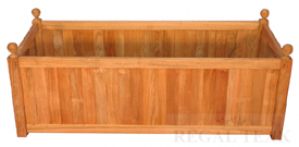 Teak Mission Planter 47in L X23in D X 20in H