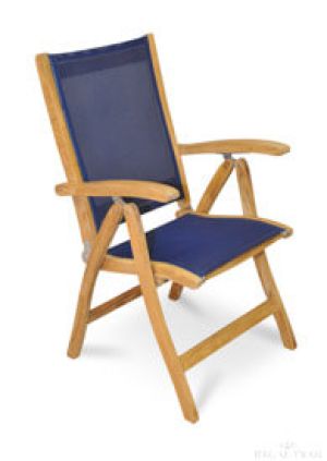 Teak Reclining Chair NAVY Sling Seat