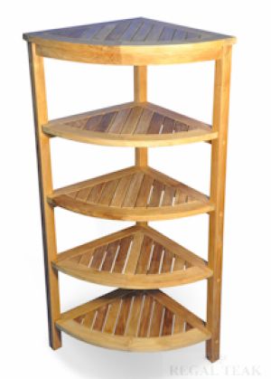 Teak Corner Shelf 5 Tier