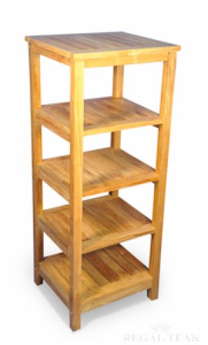 Teak Square Shelf 5 Tier
