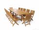 Teak Grand Nantucket Dining Set - seats 12 and more