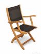 Teak Providence Chair Sling Black with arms Regal Teak