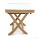 Teak Foot Stool / Side Table White Sling Fabric