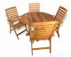 Newbury Teak Dining Set - Teak Round Table and 4 Recliner Chairs