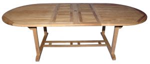 Teak Large Oval Double Extension Table
