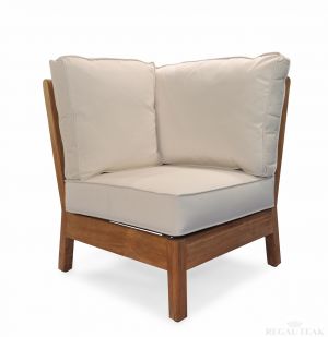 Teak Deep Seating Sectional Corner Unit w Cushions