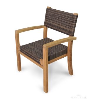 Teak and Wicker Stacking Chair