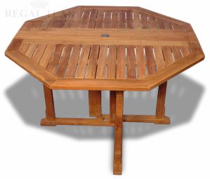 Teak Octagon Collapsible Table 48in