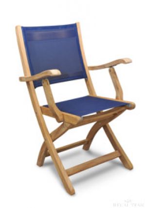 Teak Providence Chair with Batyline Navy
