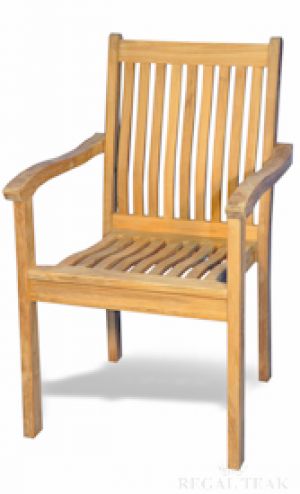 Teak Tisbury Stacking Chair with Arms