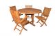 Teak  Round Table 48in and 4 folding Rockport Chairs