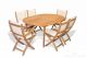 Teak Dining Set Oval Table and 6 folding chairs