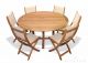 Teak Outdoor Dining Set for 6 with folding chairs