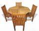 Teak Octagon Table, 4 Block Island Chairs Set