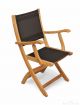 Teak Providence Chair Sling Black with arms Regal Teak