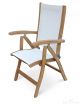 Teak Reclining Chair with White Sling Fabric