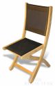 Teak Folding Chair Providence Black Sling without arms