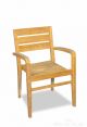 Teak Ventura Stacking Chair with arms