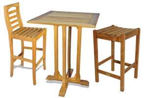 Teak Bar Tables, Bar Chairs and Bar Stools